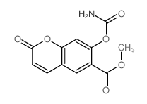 methyl 7-carbamoyloxy-2-oxo-chromene-6-carboxylate structure