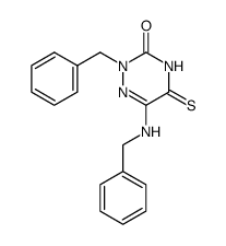 2-benzyl-6-benzylamino-5-thioxo-4,5-dihydro-2H-[1,2,4]triazin-3-one结构式