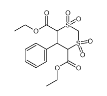 5-phenyl-4,6-bis(ethoxycarbonyl)-1,3-dithiane 1,1,3,3-tetroxide结构式