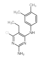 6-chloro-N-(3,4-dimethylphenyl)-5-ethyl-pyrimidine-2,4-diamine结构式