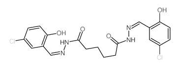 N1,N6-bis[(Z)-(3-chloro-6-oxo-1-cyclohexa-2,4-dienylidene)methyl]hexanedihydrazide结构式