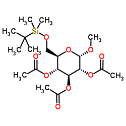 Methyl-6-O-(tert.-butyldimethylsilyl)-2,3,4-tri-O-acetyl-α-D-glucopyranoside Structure