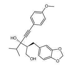 (2S,3S)-5-(4-methoxyphenyl)-2-(3,4-methylenedioxybenzyl)-3-(1-methylethyl)-4-pentyne-1,3-diol结构式