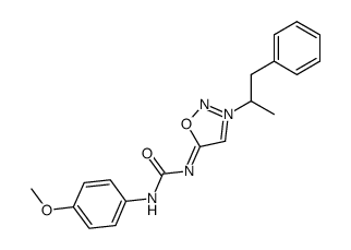 N-[[(4-Methoxyphenyl)amino]carbonyl]-3-(1-Methyl-2-phenylethyl)sydnone IMine structure