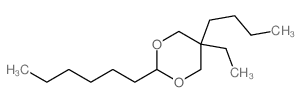 5-butyl-5-ethyl-2-hexyl-1,3-dioxane结构式