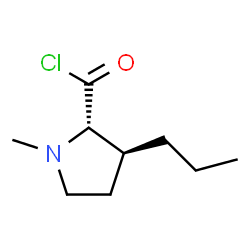2-Pyrrolidinecarbonylchloride,1-methyl-3-propyl-,(2S-trans)-(9CI) Structure
