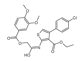 ethyl 4-(4-chlorophenyl)-2-[[2-(3,4-dimethoxybenzoyl)oxyacetyl]amino]thiophene-3-carboxylate Structure