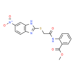 methyl 2-({[(6-nitro-1H-benzimidazol-2-yl)sulfanyl]acetyl}amino)benzoate Structure