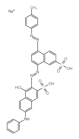 (3Z)-7-anilino-3-[[4-(4-methylphenyl)diazenyl-7-sulfo-naphthalen-1-yl]hydrazinylidene]-4-oxo-naphthalene-2-sulfonic acid structure