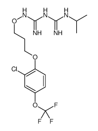 (1E)-1-[amino-[3-[2-chloro-4-(trifluoromethoxy)phenoxy]propoxyamino]methylidene]-2-propan-2-ylguanidine Structure