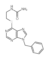 Urea,N-[2-[[9-(phenylmethyl)-9H-purin-6-yl]thio]ethyl]- structure