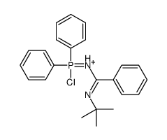 (N-tert-butyl-C-phenylcarbonimidoyl)-[chloro(diphenyl)-λ5-phosphanylidene]azanium结构式