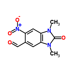 1,3-Dimethyl-6-nitro-2-oxo-2,3-dihydro-1H-benzimidazole-5-carbaldehyde结构式