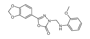 5-benzo[1,3]dioxol-5-yl-3-[[(2-methoxyphenyl)amino]methyl]-1,3,4-oxadi azol-2-one结构式
