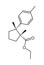 (1R,2R,4S)-1,2-dimethyl-2-p-tolylcyclopentanecarboxylic acid ethyl ester结构式