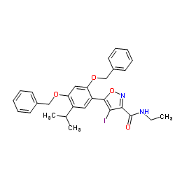 5-(2,4-双(苄氧基)-5-异丙基苯基)-N-乙基-4-碘异噁唑-3-甲酰胺结构式