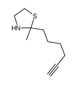 2-hex-5-ynyl-2-methyl-1,3-thiazolidine结构式