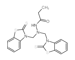 Propanoic acid,2,2-bis[(2-thioxo-3(2H)-benzothiazolyl)methyl]hydrazide structure