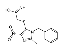 2-(3-benzyl-2-methyl-5-nitroimidazol-4-yl)sulfanylacetamide结构式