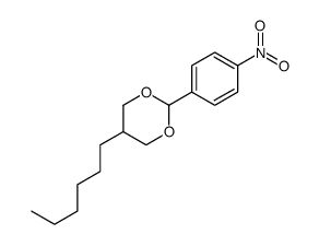 1,3-Dioxane, 5-hexyl-2-(4-nitrophenyl)-, trans- Structure