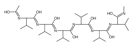 (2S)-2-acetamido-3-methyl-N-[(2S)-3-methyl-1-[[(2S)-3-methyl-1-[[(2S)-3-methyl-1-[[(2S)-3-methyl-1-[[(2S)-3-methyl-1-(methylamino)-1-oxobutan-2-yl]amino]-1-oxobutan-2-yl]amino]-1-oxobutan-2-yl]amino]-1-oxobutan-2-yl]amino]-1-oxobutan-2-yl]butanamide结构式