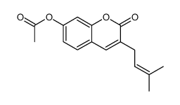 3-(3,3-dimethylallyl)-7-acetoxycoumarin结构式