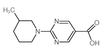 2-(3-Methyl-piperidin-1-yl)-pyrimidine-5-carboxylic acid structure