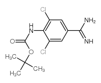 1-Boc-amino-4-carbamimidoyl-2,6-dichloro-benzene structure