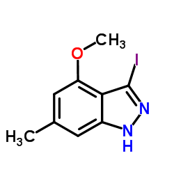 3-Iodo-4-methoxy-6-methyl-1H-indazole结构式