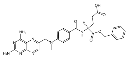 2-{4-[(2,4-diamino-6-pteridinylmethyl)methylamino]benzoylamino}pentanedioic acid 1-benzyl ester结构式