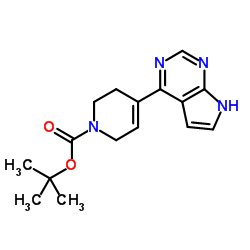 2-Methyl-2-propanyl 4-(7H-pyrrolo[2,3-d]pyrimidin-4-yl)-3,6-dihydro-1(2H)-pyridinecarboxylate Structure