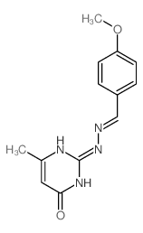 Benzaldehyde,4-methoxy-, 2-(1,6-dihydro-4-methyl-6-oxo-2-pyrimidinyl)hydrazone结构式