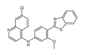 N-[4-(1,3-benzothiazol-2-yl)-3-methoxyphenyl]-7-chloroquinolin-4-amine Structure