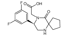 6,9-Diazaspiro[4.5]decane-9-acetic acid, 8-(3,5-difluorophenyl)-10-oxo-, (8R) Structure