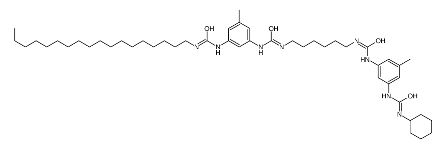 1-[6-[[[[3-[[(cyclohexylamino)carbonyl]amino]-5-methylphenyl]amino]carbonyl]amino]hexyl]-3-[3-methyl-5-[[(octadecylamino)carbonyl]amino]phenyl]urea structure