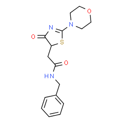 N-Benzyl-2-[2-(4-morpholinyl)-4-oxo-4,5-dihydro-1,3-thiazol-5-yl]acetamide结构式