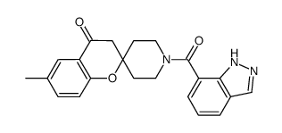 Spiro[2H-1-benzopyran-2,4'-piperidin]-4(3H)-one, 1'-(1H-indazol-7-ylcarbonyl)-6-Methyl-结构式