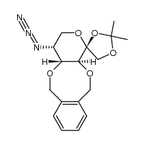 5-azido-5-deoxy-1,2-O-isopropylidene-3,4-O-(o-xylylene)-β-D-fructopyranose Structure