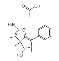 acetate of 2-acetyl-1-hydroxy-3-oxido-2,5,5-trimethyl-4-phenyl-3-imidazoline hydrazone结构式