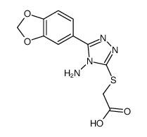 2-[[4-amino-5-(1,3-benzodioxol-5-yl)-1,2,4-triazol-3-yl]sulfanyl]acetic acid结构式
