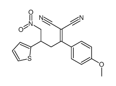 2-[1-(4-methoxyphenyl)-4-nitro-3-thiophen-2-ylbutylidene]propanedinitrile Structure