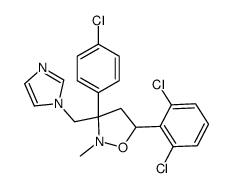3-(4-chlorophenyl)-5-(2,6-dichlorophenyl)-3-(imidazol-1-ylmethyl)-2-methyl-1,2-oxazolidine结构式
