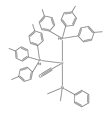 dihydridoiridium(CO)(SiMe2Ph)(P(p-tolyl)3)2 Structure