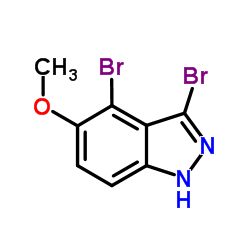 3,4-Dibromo-5-methoxy-1H-indazole结构式