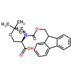 FMOC-N-甲基-D-丝氨酸(TBU)结构式
