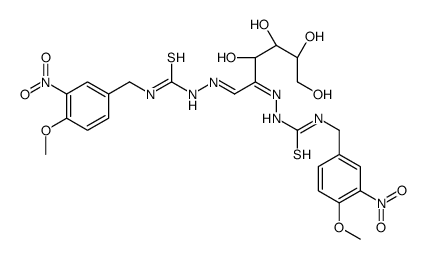 1-[(4-methoxy-3-nitrophenyl)methyl]-3-[(Z)-[(1E,3R,4S,5R)-3,4,5,6-tetrahydroxy-1-[(4-methoxy-3-nitrophenyl)methylcarbamothioylhydrazinylidene]hexan-2-ylidene]amino]thiourea结构式