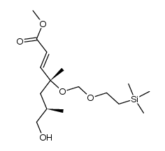 (4R,6R,2E)-methyl 7-hydroxy-4,6-dimethyl-4-(2-trimethylsilylethoxymethoxy)hept-2-enoate结构式