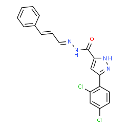 3-(2,4-dichlorophenyl)-N-((1E,2E)-3-phenylallylidene)-1H-pyrazole-5-carbohydrazide structure