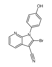2-bromo-1-(4-hydroxyphenyl)-1H-pyrrolo[2,3-b]pyridine-3-carbonitrile Structure
