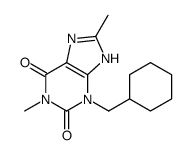 3-(cyclohexylmethyl)-1,8-dimethyl-7H-purine-2,6-dione结构式